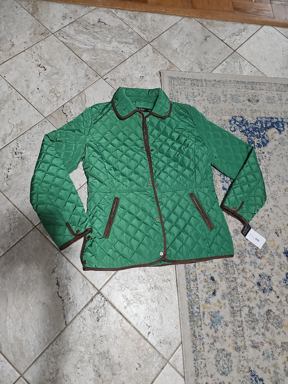 Nwt Lauren Ralph Lauren Collar Quilted Coat Size M